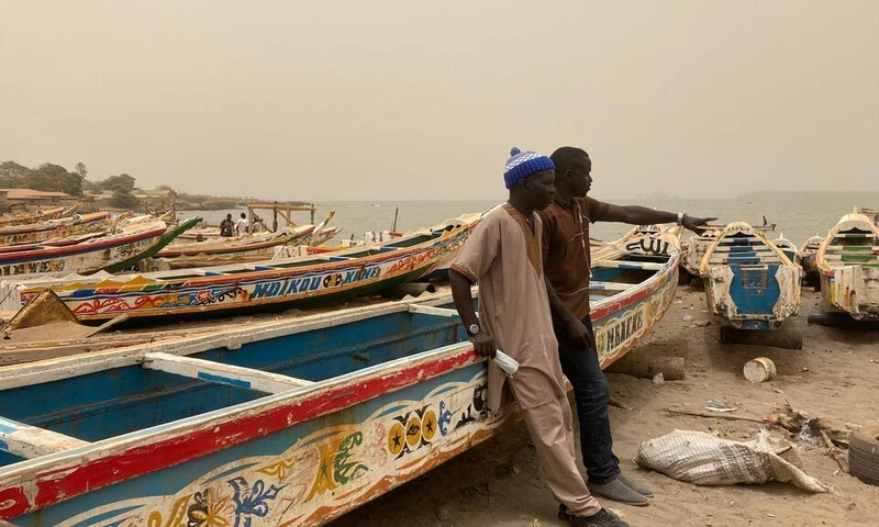 Les représentants des pêcheurs au port de Soumbedioune le 3 juin 2022 © RFI-Charlotte Cosset