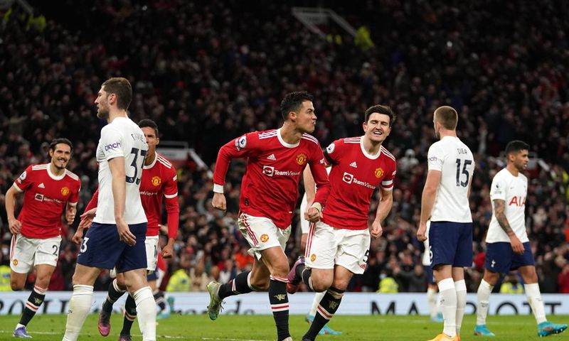 Cristiano Ronaldo scored a hat-trick for Man United against Tottenham on Saturday