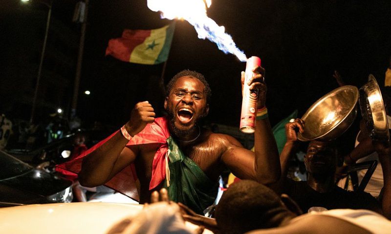 Senegal's president declared a national holiday Monday to celebrate the Lions' victory