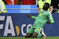 Le Sénégalais Mbaye Niang célèbre un but contre la Pologne lors de la Coupe du monde 2018 en Russie