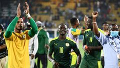 Sadio Mane and his Senegal teammates celebrate after they beat Equatorial Guinea 3-1