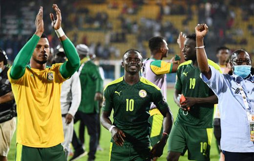 Sadio Mane and his Senegal teammates celebrate after they beat Equatorial Guinea 3-1