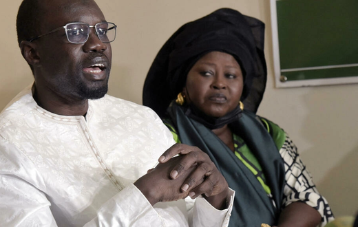 Ousmane Sonko lors de sa rencontre avec l'ex-maire de Dakar, Khalifa Sall AFP - SEYLLOU