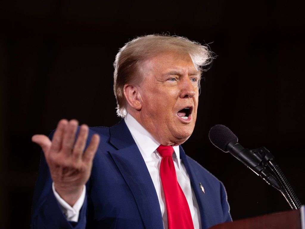 Former President Donald Trump in a recent Bloomberg Businessweek interview called for Taiwan to pay the US for its defense.Scott Olson/Getty Images