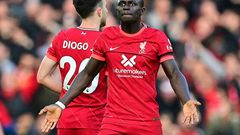 Liverpool forward Sadio Mane celebrates his goal against Manchester City