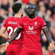 Liverpool forward Sadio Mane celebrates his goal against Manchester City
