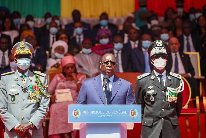 Le président Macky Sall prononce son discours lors de la fête de l'indépendance, le 4 Avril 2022