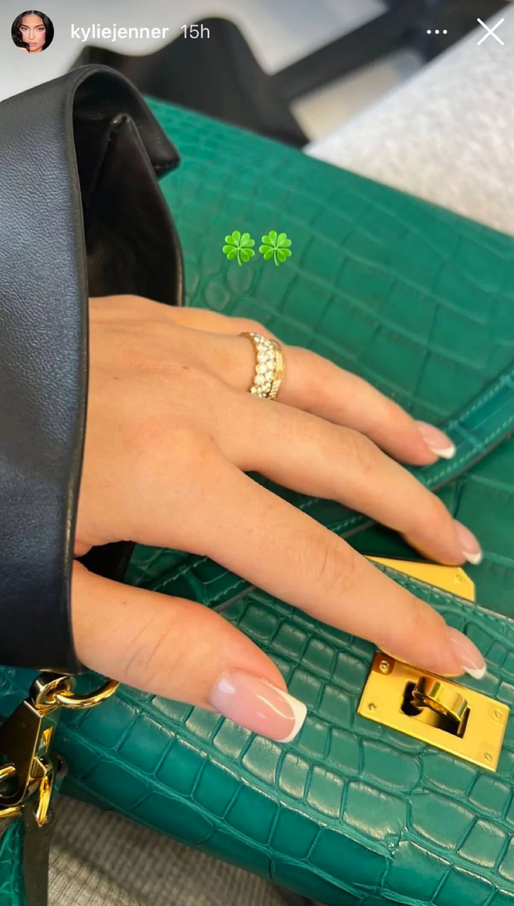 Post récent de Kylie Jenner sur sa story Instagram qui suscite la rumeur de mariage entre le couple people
