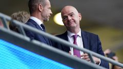 UEFA and FIFA presidents Alexander Ceferin and Gianni Infantino respectively