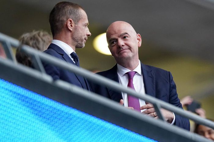 UEFA and FIFA presidents Alexander Ceferin and Gianni Infantino respectively