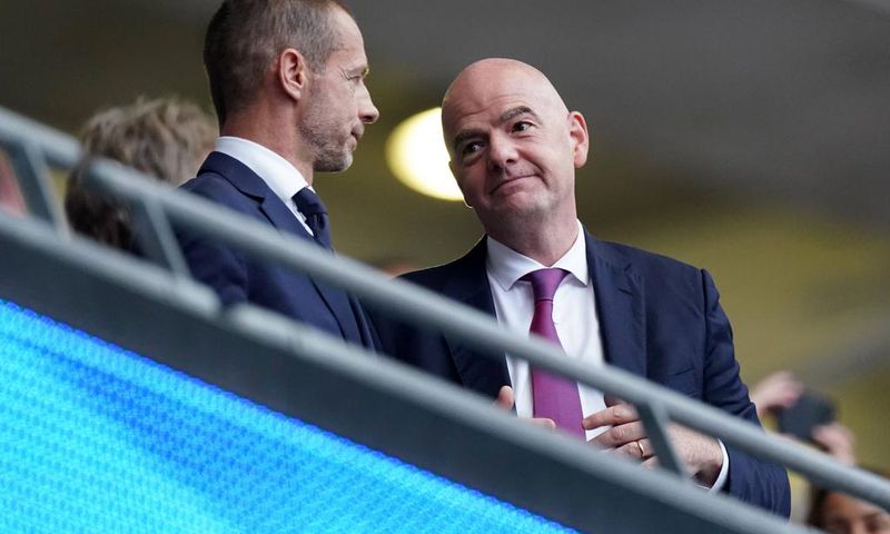 UEFA and FIFA presidents Alexander Ceferin and Gianni Infantino respectively