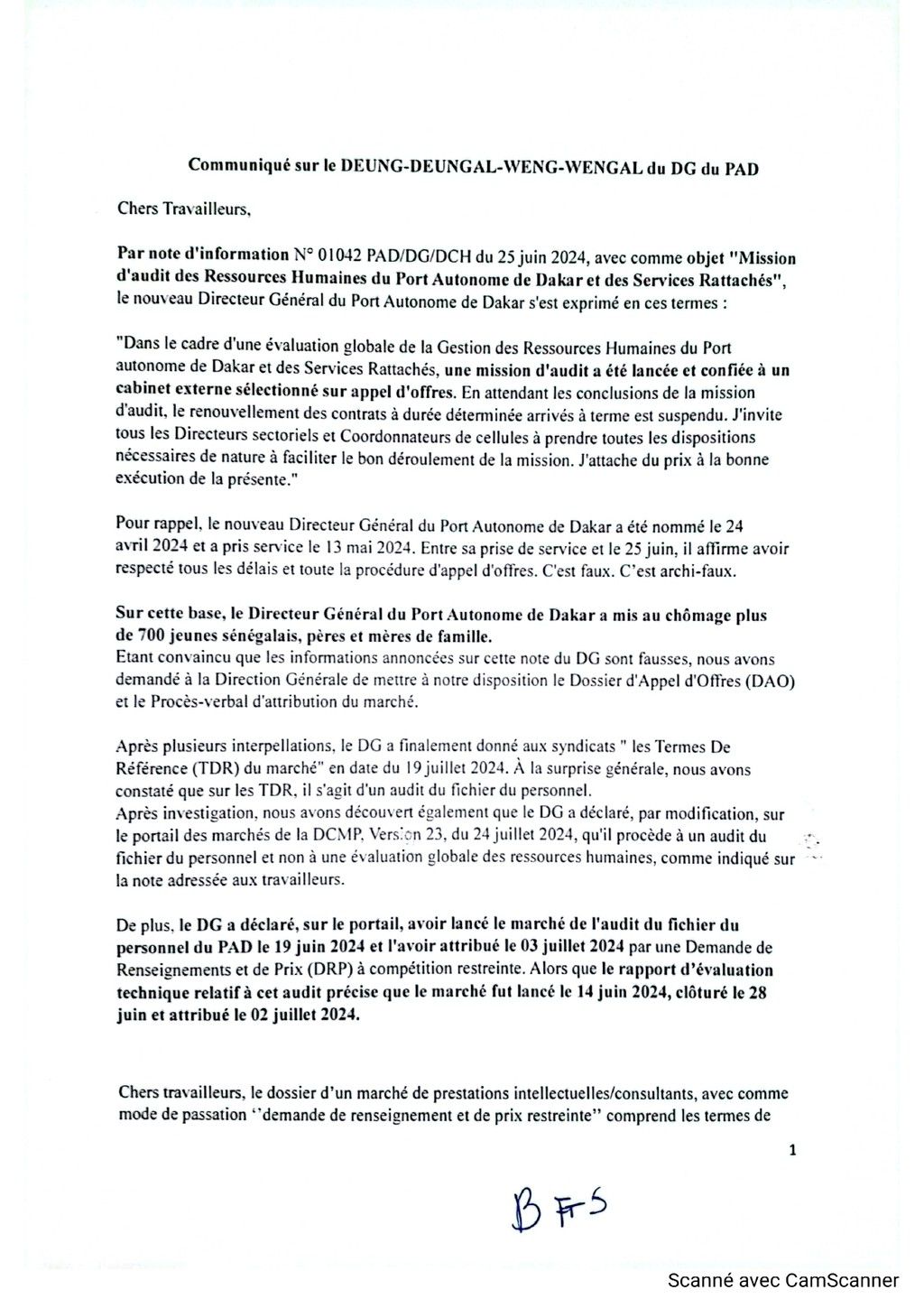 COMMUNIQUÉ INTERSYNDICAL PAD page-0001