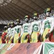 Senegal supporters are seen during the World Cup 2022 qualifying football match between Senegal and Egypt at the Me Abdoulaye Wade Stadium in Diamniadio on March 29, 2022. (Photo by SEYLLOU / AFP) (Photo by SEYLLOU/AFP via Getty Images)
