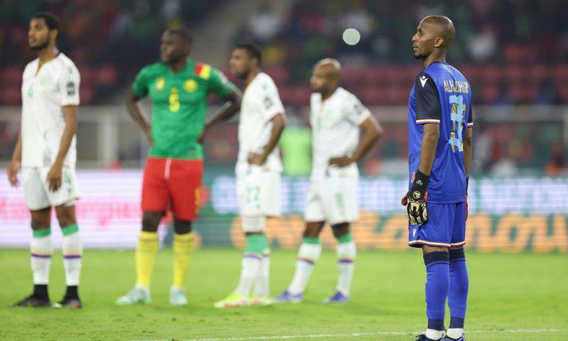 Full-back Chaker Alhadhur played in goal for the Comoros against Africa Cup of Nations hosts Cameroon