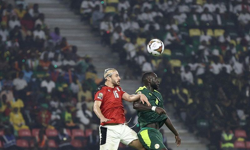 Zamalek saviour Mahmoud Hamdy (L) playing for Egypt against winners Senegal in the Africa Cup of Nations final in Yaounde on February 6.