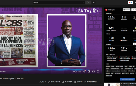 Ahmed Aïdara sur YouTube