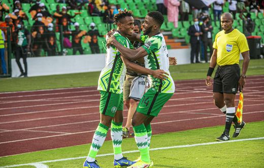 Nigeria celebrating 3-1 win against Sudan