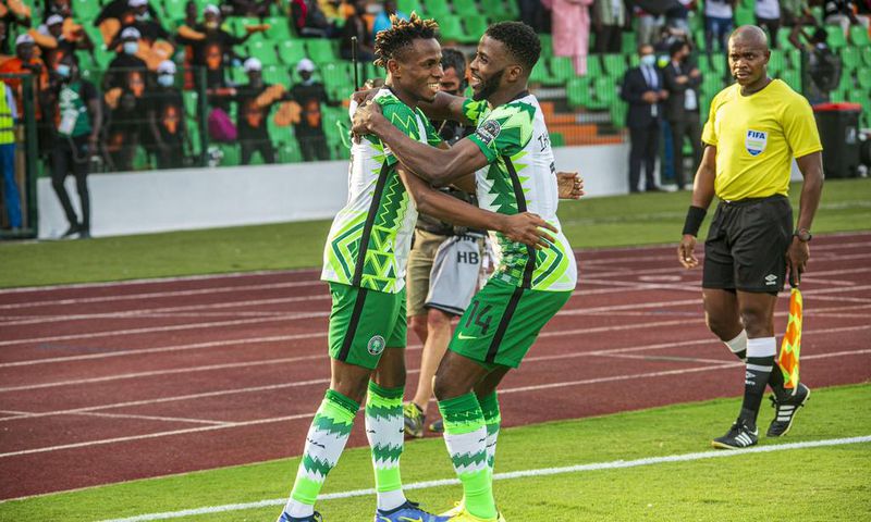 Nigeria celebrating 3-1 win against Sudan