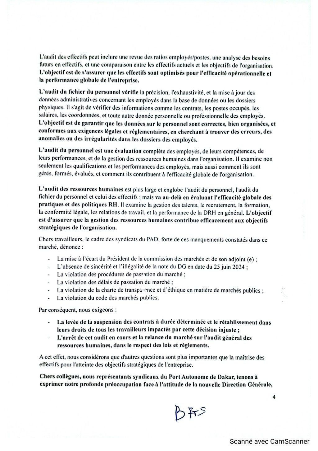 COMMUNIQUE INTERSYNDICALE PAD