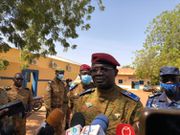 Le Général de Brigade Aimé Barthélémy Simporé lors d'une visite à l’Etat Major de la gendarmerie nationale le 30 novembre 2021