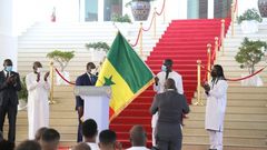 Macky Sall a remis le drapeau national aux Lions