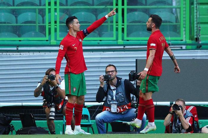 Cristiano Ronaldo assisted one and scored two of Portugal's four goals