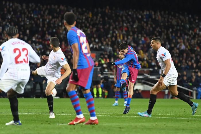 Pedri a marqué un magnifique but contre Séville, dimanche, en Liga espagnole