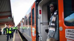 Refugees from Ukraine arrive in Przemysl, Poland, on March 1, 2022.