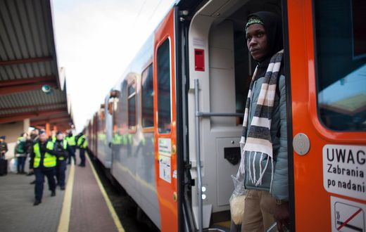 Refugees from Ukraine arrive in Przemysl, Poland, on March 1, 2022.