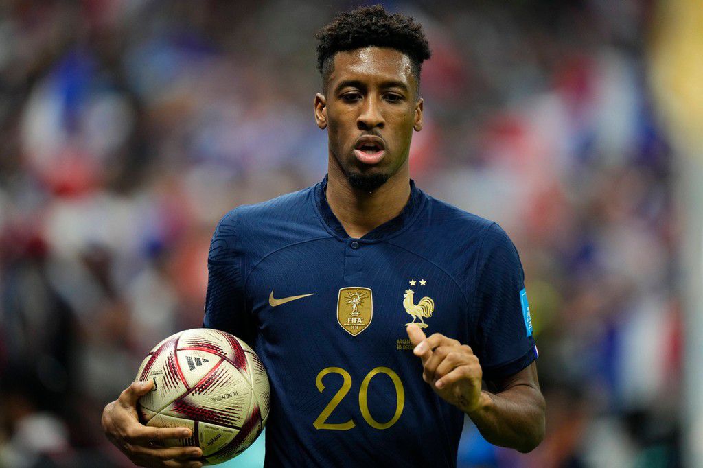 Kingsley Coman right winger of France and Bayern Munich during the FIFA World Cup Qatar 2022 final match between Argentina and France at Lusail Stadium on December 18, 2022.