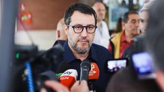 Matteo Salvini à Milan, en Italie, le 8 juin 2024. (ALESSANDRO BREMEC / NURPHOTO / AFP)