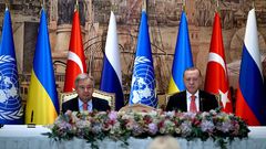 Antonio Guterres et Recep Tayyip Erdogan © AFP