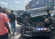 Les deux véhicules de l'artiste Kerozen Dj après l'accident, samedi 23 avril 2022