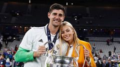 Thibaut Courtois et sa compagne Michel le jour de la finale contre liverpool au stade de France