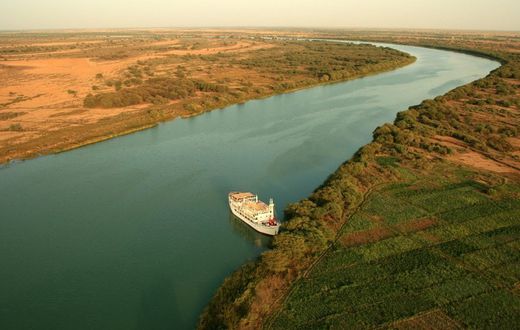 Vue aérienne du fleuve Sénégal