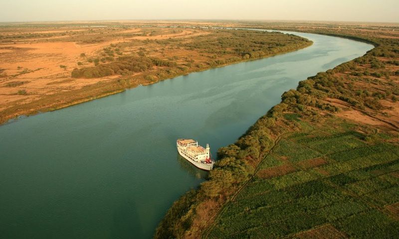 Vue aérienne du fleuve Sénégal