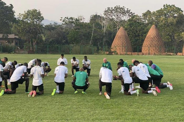 Les Lions de la téranga lors de la séance d'entraînent d'avant match