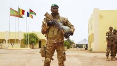 Entrée d’un poste de commandement du G5 Sahel à Sévaré, au Mali. © SEBASTIEN RIEUSSEC / AFP