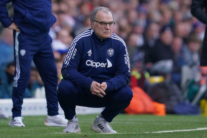 Marcelo Bielsa watches Leeds play Tottenham at Elland Road