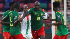 Vincent Aboubakar avec ses coéquipiers de la sélection camerounaise