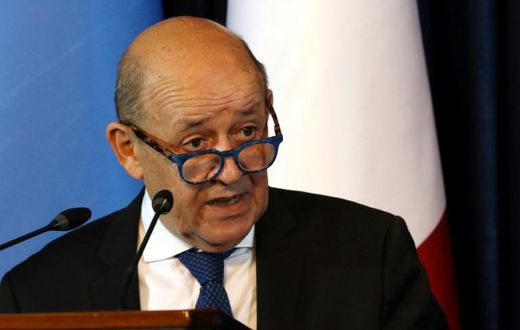 French Foreign Minister Jean-Yves Le Drian (pictured July 17, 2020) slammed China's treatment of ethnic and religious minorities in the country as "unacceptable" and said Paris condemns the actions