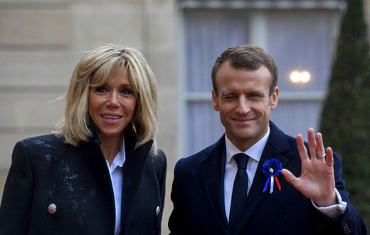 Emmanuel Macron et son épouse Brigitte