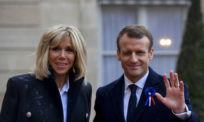 Emmanuel Macron et son épouse Brigitte
