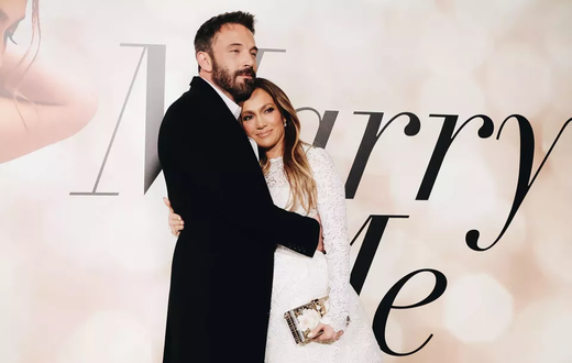 Ben Affleck et son épouse Jennifer Lopez lors de la projection de 'Marry Me', à Los Angeles, le 8 février 2022 © Getty Images