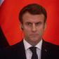 French President Emmanuel Macron speaks to the media during a joint press conference with Ukrainian President Volodymyr Zelensky after their meeting on February 08, 2022 in Kyiv, Ukraine.
