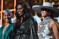 Michelle Obama (center) at the 2019 Grammy Awards with Alicia Keys (left) and Jennifer Lopez (right).Lester Cohen/Getty Images for The Recording Academy