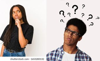 Confused man and woman