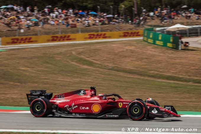 Leclerc (Ferrari) a été le plus rapide en FP2, vendredi, en Espagne.