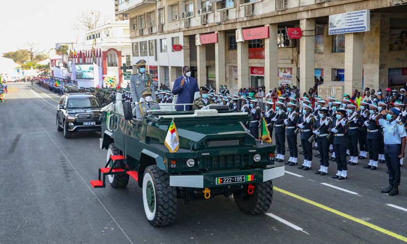 Prise d'armes lors de la fête d'indépendance, le 4 Avril 2022