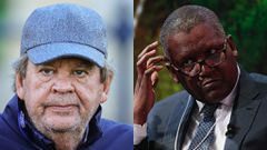 L-R: Johan Rupert and Aliko Dangote. [Getty Images]